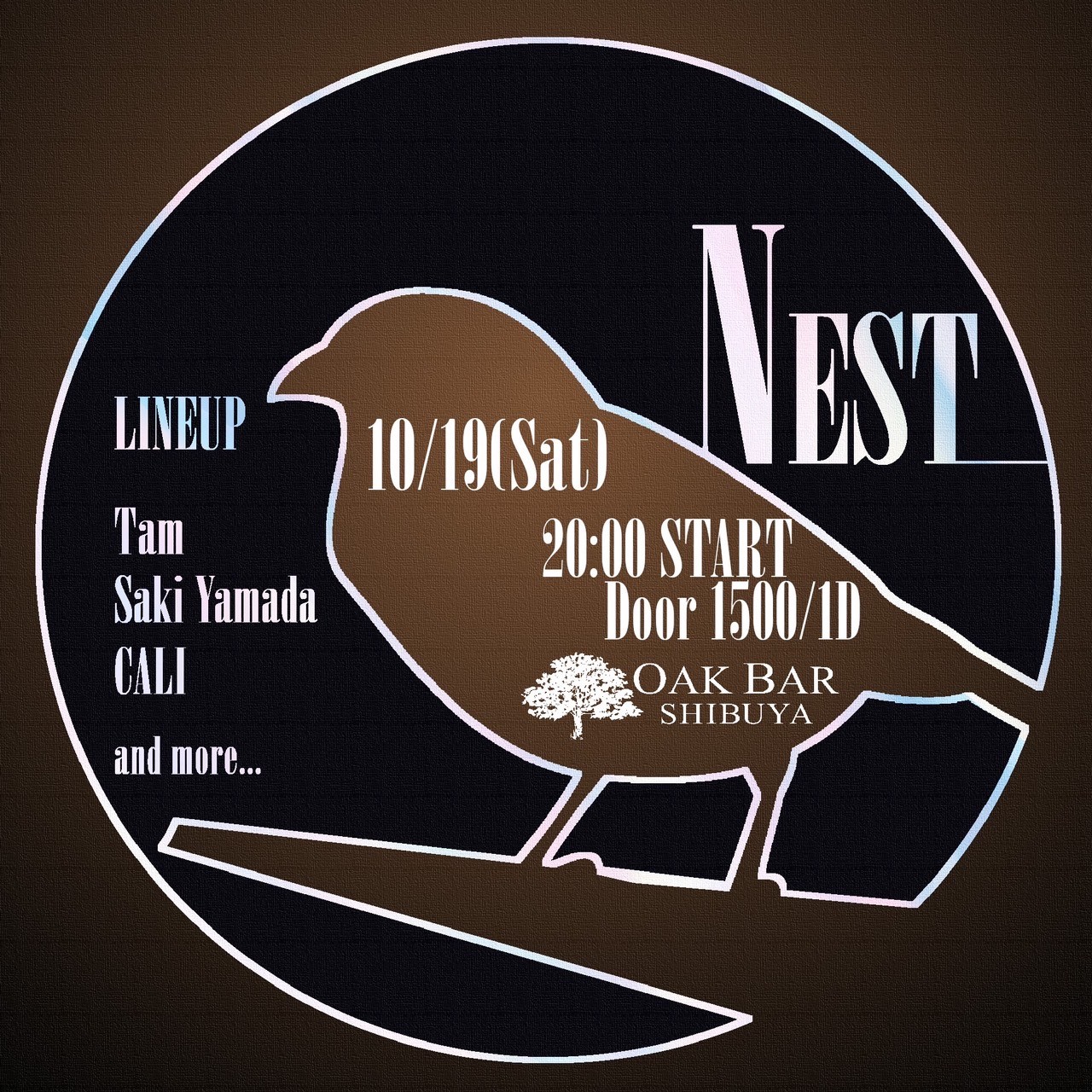 NEST 2024年10月19日（土曜日）に渋谷 シーシャバーのOAK BAR SHIBUYAで開催されるALL MIXイベント