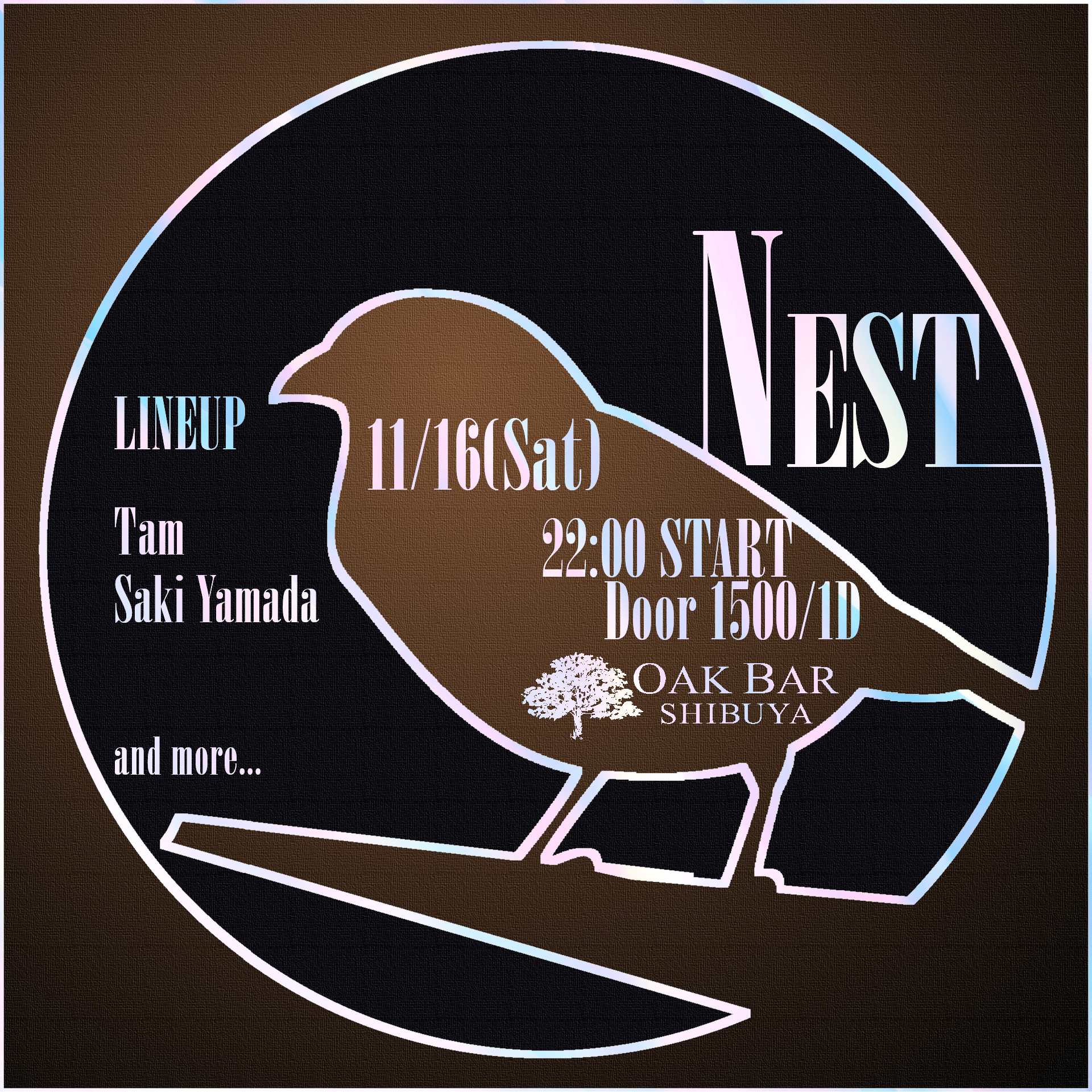 NEST 2024年11月16日（土曜日）に渋谷 シーシャバーのOAK BAR SHIBUYAで開催されるALL MIXイベント